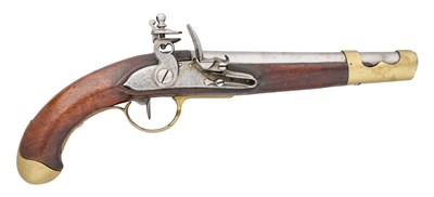 Lot 198 - A EUROPEAN 13 BORE FLINTLOCK MILITARY PISTOL, INDISTINCTLY DATED 1816, PERHAPS DUTCH