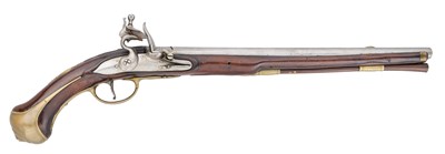 Lot 225 - A FRENCH 22 BORE FLINTLOCK HOLSTER PISTOL, REIGN OF LOUIS XIV (1643-1715)