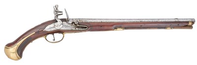 Lot 226 - A FRENCH 22 BORE FLINTLOCK HOLSTER PISTOL BY LOUIS CARRIER OF ST. ETIENNE, EARLY 18TH CENTURY