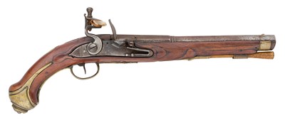 Lot 228 - A FRENCH 22 BORE FLINTLOCK GENDARMERIE PISTOL, CIRCA 1770