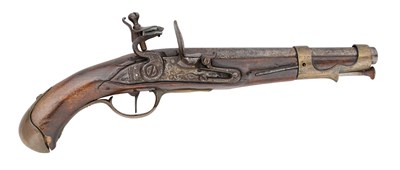 Lot 231 - A FRENCH REVOLUTIONARY PERIOD 15 BORE FLINTLOCK PISTOL, LATE 18TH CENTURY
