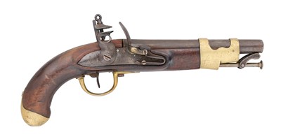 Lot 190 - A LIÈGE 13-BORE FLINTLOCK MILITARY PISTOL BY D D ANCION & CO., LIÈGE
