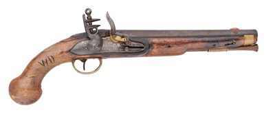 Lot 196 - A DUTCH 16 BORE FLINTLOCK NAVAL BELT PISTOL BY THONE, AMSTERDAM, CIRCA 1815, REIGN OF WILLIAM I