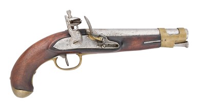 Lot 197 - A DUTCH 12 BORE FLINTLOCK NAVAL BELT PISTOL OF MODEL 1815 TYPE, REIGN OF WILLIAM I (1815-1840)