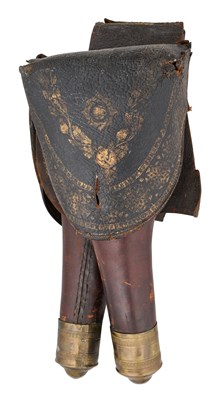 Lot 155 - A PAIR OF EUROPEAN OR SOUTH AMERICAN SADDLE-HOLSTERS, 19TH CENTURY
