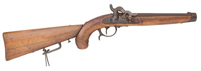 Lot 289 - A GERMAN (HAMBURG) MODEL 1855 25 BORE PERCUSSION PISTOL WITH DETACHABLE SHOULDER-STOCK