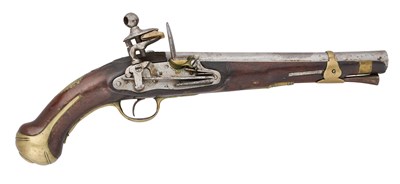 Lot 254 - A SPANISH 13 BORE MIQUELET-LOCK MODEL 1789 CAVALRY BELT PISTOL, REIGN OF CHARLES IV (1788-1808)