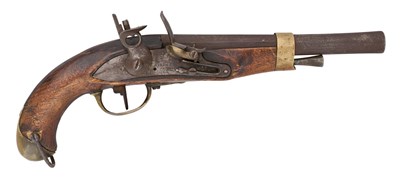Lot 262 - A SPANISH 13 BORE FLINTLOCK MODEL 1815 MILITARY PISTOL, REIGN OF FERDINAND VII (1813-1833)