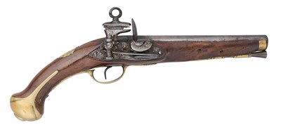 Lot 261 - A SPANISH 12 BORE MIQUELET-LOCK MODEL 1798/15 MILITARY PISTOL, REIGN OF CHARLES IV (1813-1833)
