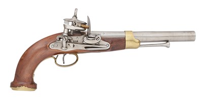 Lot 265 - A SPANISH 12 BORE MIQUELET-LOCK MILITARY PISTOL, REIGN OF FERDINAND VII (1813-1833)