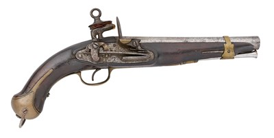 Lot 252 - A SPANISH 13 BORE MIQUELET-LOCK MODEL 1780 MILITARY BELT PISTOL, REIGN OF CHARLES III (1759-1788)