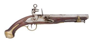 Lot 258 - A SPANISH 12 BORE FLINTLOCK MILITARY PISTOL, REIGN OF JOSEPH BONAPARTE (1808-1813)