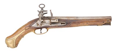 Lot 237 - A NEAPOLITAN 18 BORE FLINTLOCK NAVAL BELT PISTOL, REIGN OF FERDINAND IV (1759-1799)