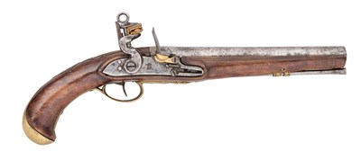 Lot 238 - A NEAPOLITAN 12 BORE FLINTLOCK OFFICER’S PISTOL, REIGN OF FERDINAND IV (1759-1799)