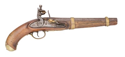 Lot 236 - A RARE NEAPOLITAN 13 BORE FLINTLOCK MODEL 1788 FLINTLOCK MILITARY PISTOL, DATED A 1793