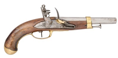 Lot 233 - AN ITALIAN (BRESCIA) 14 BORE FLINTLOCK MILITARY PISTOL, REIGN OF NAPOLEON BONAPARTE (1805-1814)