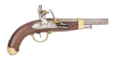 Lot 240 - A NEAPOLITAN 15 BORE FLINTLOCK MILITARY PISTOL OF FRENCH AN XIII TYPE, REIGN OF JOACHIM MURAT