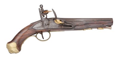 Lot 242 - AN ITALIAN (PIEDMONT) 15 BORE FLINTLOCK MODEL 1814 NAVAL BELT PISTOL, REIGN OF VICTOR EMMANUEL I