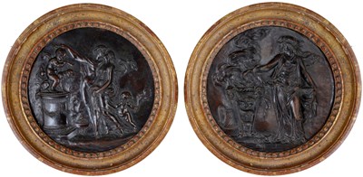 Lot 136 - A PAIR OF FRENCH BRONZE ROUNDELS