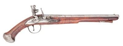 Lot 209 - A SWEDISH 22 BORE FLINTLOCK MODEL 1716 MILITARY OR NAVAL PISTOL, PROBABLY REIGN OF GUSTAV III