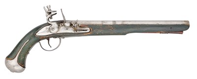 Lot 205 - A VERY RARE SWEDISH FLINTLOCK 16 BORE MODEL 1688 HOLSTER PISTOL OF THE BOHUSLÄN DRAGOON REGIMENT