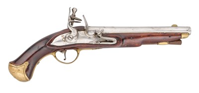 Lot 219 - A SWEDISH 16 BORE FLINTLOCK MODEL 1839 POSTAL PISTOL, REIGN OF CHARLES XIV JOHN (1818-1844)