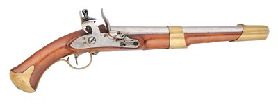Lot 216 - A SWEDISH 20 BORE FLINTLOCK MODEL 1807/20 MILITARY HOLSTER PISTOL, REIGN OF KARL XIV JOHAN