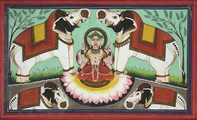 Lot 30 - THE LUSTRATION OF VISHNU, MEWAR, 19TH CENTURY