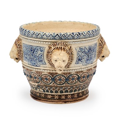 Lot 14 - A ROBERT WALLACE MARTIN (1843-1923) FOR MARTIN BROTHERS STONEWARE PLANTER, 1875