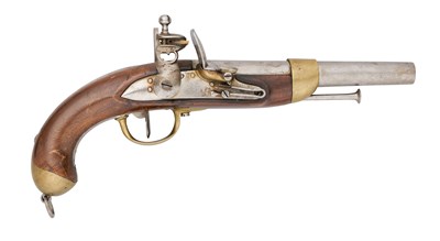 Lot 204 - A SWISS CANTON 15 BORE MODEL 1817 FLINTLOCK PISTOL, CIRCA 1820