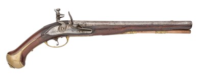 Lot 201 - A SWISS 12 BORE FLINTLOCK MILITARY HOLSTER PISTOL, CIRCA 1730, PERHAPS BERN