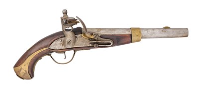 Lot 224 - A RUSSIAN 13 BORE FLINTLOCK MILITARY PISTOL, DATED 1840, REIGN OF NICHOLAS I (1825-1855)