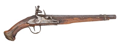 Lot 220 - A RARE RUSSIAN 22 BORE FLINTLOCK MILITARY PISTOL, LATE 18TH CENTURY, REIGN OF CATHERINE II