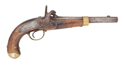 Lot 329 - A RUSSIAN 14 BORE PERCUSSION MILITARY PISTOL, DATED 1851, REIGN OF NICHOLAS I (1825-1855)