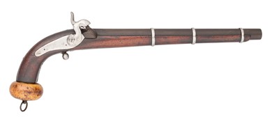 Lot 328 - A RUSSIAN 23 BORE PERCUSSION PISTOL FOR A COSSACK REGIMENT, MID-19TH CENTURY, REIGN OF NICHOLAS I