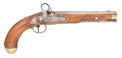 Lot 320 - A DANISH 15 BORE PERCUSSION MILITARY PISTOL BY J.C. HAUGAARD, KIOBENHAVN, REIGN OF FREDERICK VII