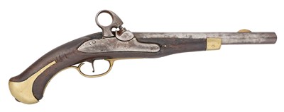 Lot 316 - A RARE DANISH 13 BORE PERCUSSION CONVERSION MODEL 1807 MILITARY PISTOL, MID-19TH CENTURY