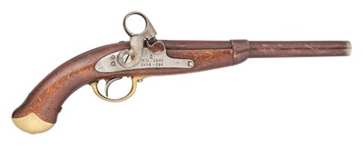 Lot 319 - A DANISH 15 BORE PERCUSSION MODEL 1848 MILITARY PISTOL, DATED 1854, REIGN OF FREDERICK VII