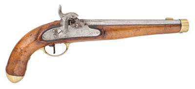 Lot 318 - A RARE DANISH 14 BORE PERCUSSION MODEL 1849 /1852 NAVAL PISTOL, REIGN OF FREDERICK VII