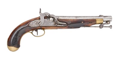 Lot 291 - A HANOVERIAN 16 BORE PERCUSSION MODEL 1818/44 MILITARY PISTOL, REIGN OF ERNST AUGUSTUS II