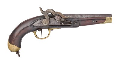Lot 297 - A PRUSSIAN (COLOGNE OR WURTTEMBERG) 13 BORE PERCUSSION MILITARY PISTOL, REIGNS OF