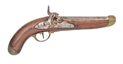 Lot 292 - A GERMAN (HESSE-DARMSTADT) 14 BORE PERCUSSION MODEL 1822 RIFLED MILITARY PISTOL, REIGN OF LOUIS III