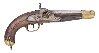 Lot 293 - A GERMAN (HESSE-CASSEL) 12 BORE PERCUSSION MILITARY PISTOL, REIGN OF FREDERICK WILLIAM I (1847-1866)