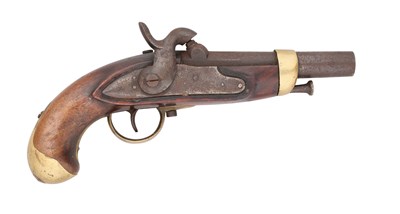 Lot 307 - A BELGIAN 22 BORE PERCUSSION GENDARMERIE PISTOL, REIGN OF LEOPOLD I (1831-1865)