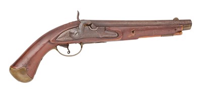 Lot 325 - A SWEDISH 16 BORE PERCUSSION MILITARY PISTOL REPURPOSED FOR THE POSTAL SERVICE, NO. 190