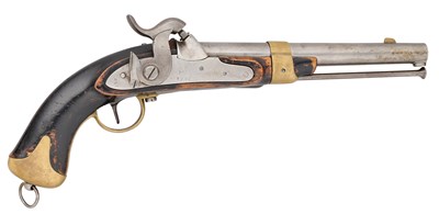 Lot 322 - A SWEDISH 20 BORE PERCUSSION MODEL 1845 NAVAL BELT PISTOL, NO. 457, DATED 1848, REIGN OF OSCAR I