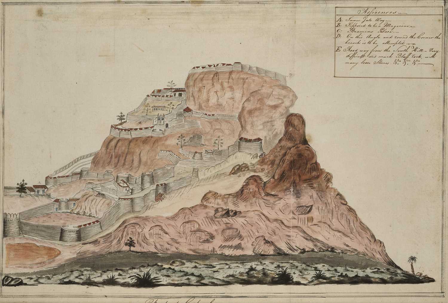 Lot 37 - A DEPICTION OF THE FORT OF KOPPAL FORT, KARNATAKA, INDIA, LATE 18TH CENTURY
