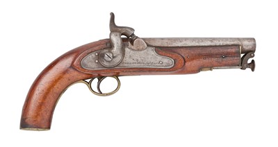 Lot 282 - AN 18 BORE PERCUSSION PISTOL PROBABLY FOR CONSTABULARY BY PARKER, FIELD & SONS