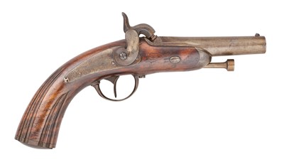 Lot 338 - A PAIR OF FRENCH 24 BORE PERCUSSION RIFLED GENDARMERIE OFFICER’S PISTOLS, MID-19TH CENTURY