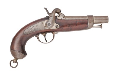 Lot 335 - A FRENCH 23 BORE PERCUSSION MODEL 1842 MILITARY PISTOL, DATED 1845, REIGN OF LOUIS-PHILLIPE